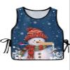 Winter Snowman Cobbler Aprons with 2 Pockets for Women Men, Fashionable Printed Unisex Bib Waterproof Cleaning Smock Vest for Chef Kitchen Christmas Snowflake Buffalo Plaid Navy 1 Pack, 20''x 31.5'' view 1