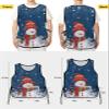 Winter Snowman Cobbler Aprons with 2 Pockets for Women Men, Fashionable Printed Unisex Bib Waterproof Cleaning Smock Vest for Chef Kitchen Christmas Snowflake Buffalo Plaid Navy 1 Pack, 20''x 31.5'' view 3