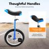 BANLICALI Unicycle for Adults, 16 Inch Wheel Unicycle with Steel Rim and Pedals, Height Adjustment 28-32inch, 110lbs Load Capacity (Blue, Black) view 3