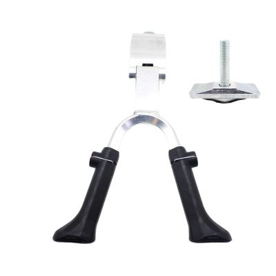 24 26 29 inch Mountain Bike Support Side Kick Stand Adjustable MTB Road Bicycle Kickstand Parking Rack Cycling Parts Foot Brace (Color : Silver adjust Gasket)