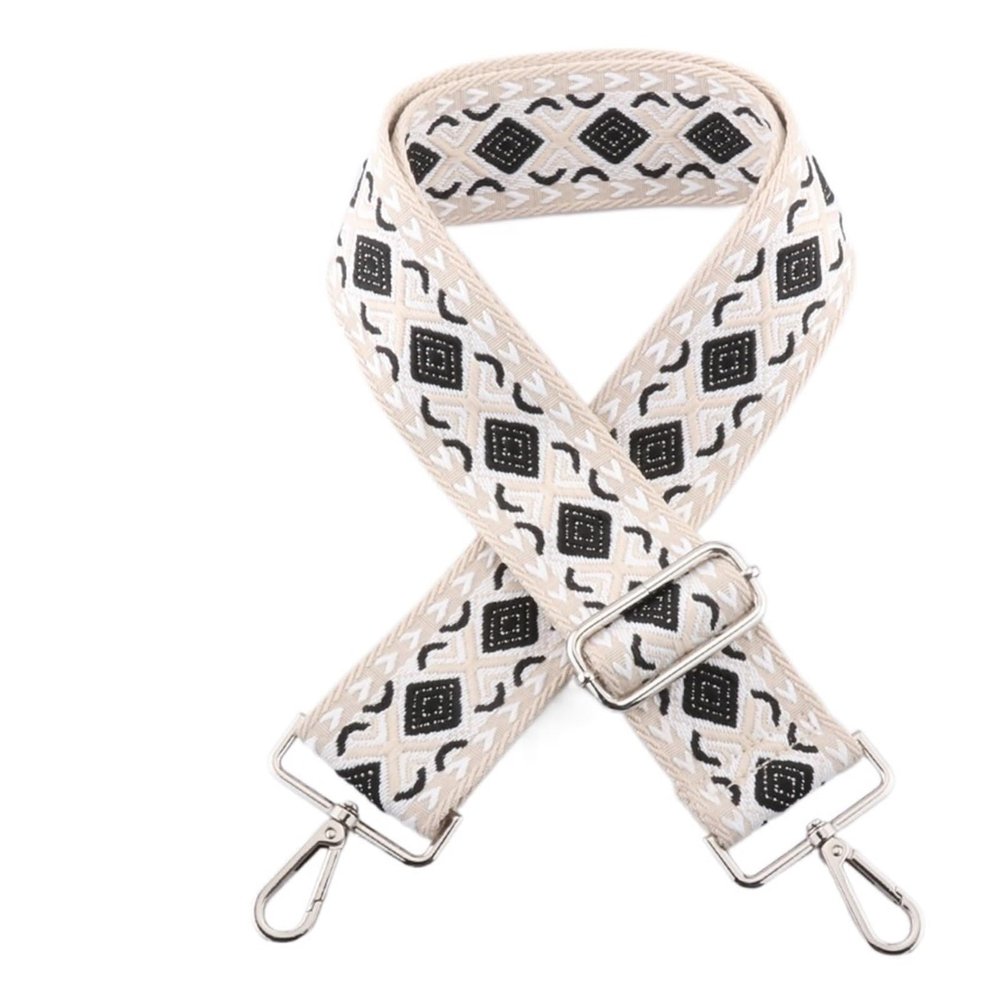 Chain Strap Bag Strap Women's Shoulder Bag Strap Adjustable Bag Strap Part Accessories Women's Handbag Strap Replacement Strap (Color : Black White, Size : Silver Hardware)