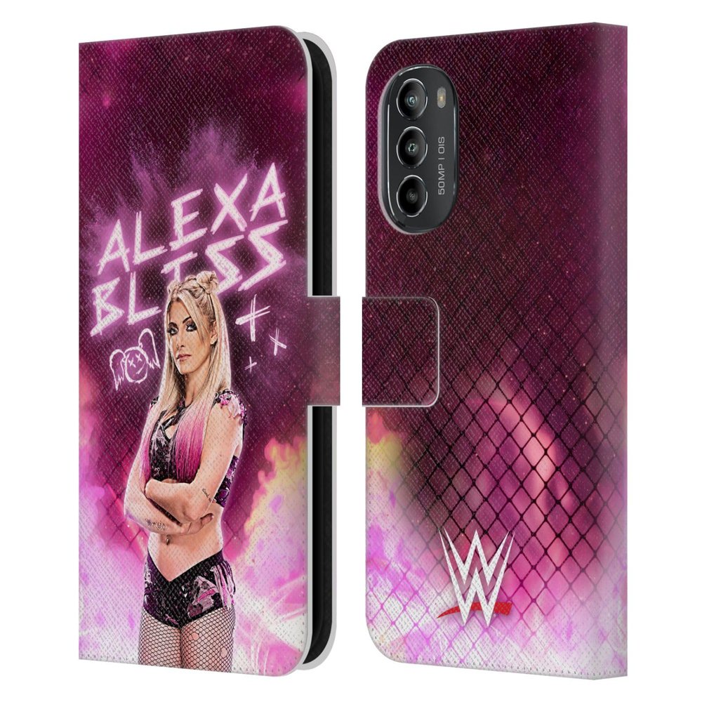 Head Case Designs Officially Licensed WWE Portrait Alexa Bliss Leather Book Wallet Case Cover Compatible with Motorola Moto G82 5G