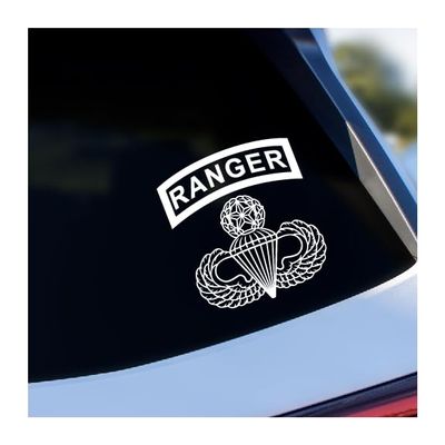 Airborne Master Wings and Ranger tab Vinyl Decal (9 inches Wide)