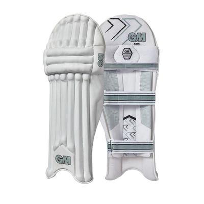 Gunn & Moore GM Cricket Batting Pads - 505 - Traditional Cotton & Cane - Junior Right Handed - 13.75" - Approx Weight 1.39 kg - 1 Pair - White