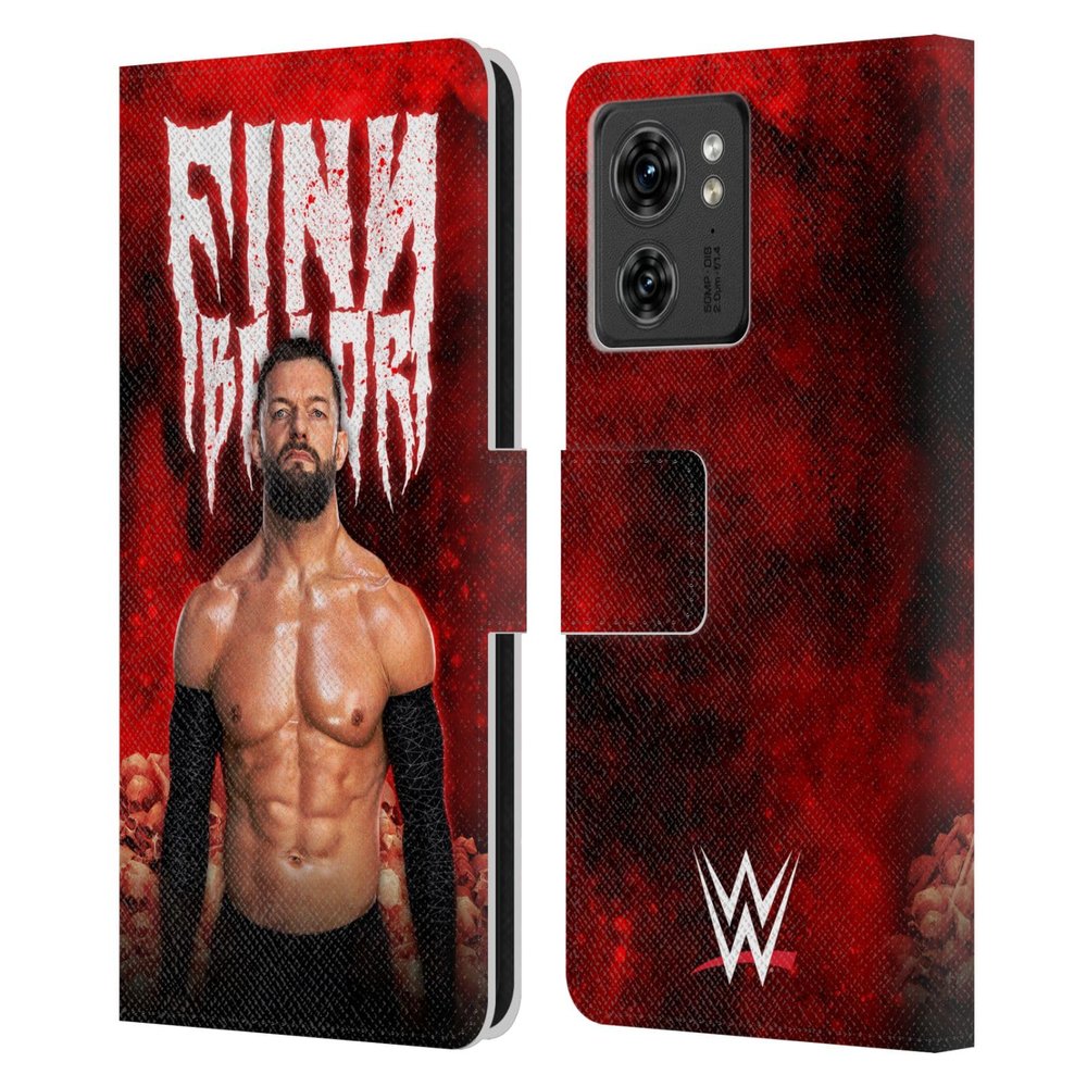 Head Case Designs Officially Licensed WWE Portrait Finn Balor Leather Book Wallet Case Cover Compatible with Motorola Moto Edge 40