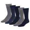 Amazon Essentials Men's Patterned Dress Crew Socks, 5 Pairs, Dark Blue/Grey/Navy, 13-15 view 1