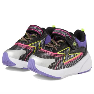 Stride Rite Unisex SR Lighted Cosmic 2.0 Lighted Athletic Black/NEON, 3 Width-M