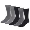 Amazon Essentials Men's Patterned Dress Crew Socks, 5 Pairs, Black/Dark Grey/Grey, 13-15 view 1
