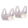 2pcs Front Closure Lingerie Bra With Breast Prosthesis Pockets Underwear Middle Women Daily Post Surgery Mastectomy Bra (Color : Gray, Size : S/Small)
