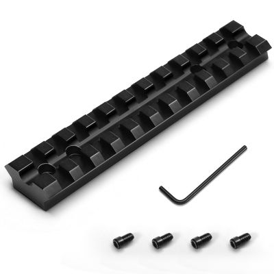 Bontok Picatinny Rail Mount for 10/22 Scope Mounts with 11 Slots for Red Dots Mounting, Scopes, Magnifiers-Black