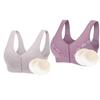 2pcs Front Closure Lingerie Bra With Breast Prosthesis Pockets Underwear Middle Women Daily Post Surgery Mastectomy Bra (Color : E, Size : S/Small) view 1