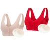 2pcs Front Closure Lingerie Bra With Breast Prosthesis Pockets Underwear Middle Women Daily Post Surgery Mastectomy Bra (Color : B, Size : S/Small)