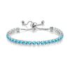 Paris Jewelry Aquamarine Round Adjustable Tennis Bracelet 10k White Gold Plated 7 cttw Created Bracelet Gift for Women view 1