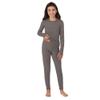 Cuddl Duds Girls Heavyweight Fleece Lined 2 Piece Thermal Underwear Set  Long Sleeve Shirt & Leggings Base Layer for Cold Weather  Winter Clothing Long Johns Lounge Sets for Kids, Grey, S view 2