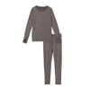 Cuddl Duds Girls Heavyweight Fleece Lined 2 Piece Thermal Underwear Set  Long Sleeve Shirt & Leggings Base Layer for Cold Weather  Winter Clothing Long Johns Lounge Sets for Kids, Grey, S view 4