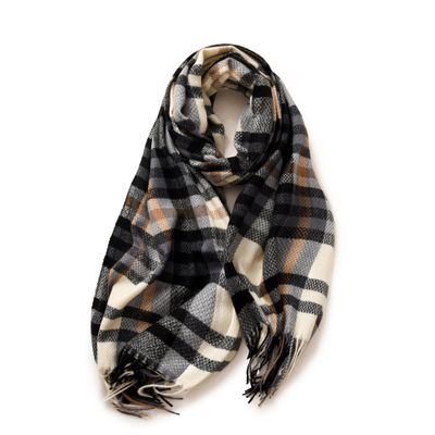 ruui New Thick Scarf Sweet and Warm Imitation Cashmere Scarf Plaid Shawl Neck Girl