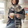 ruui New Thick Scarf Sweet and Warm Imitation Cashmere Scarf Plaid Shawl Neck Girl view 3