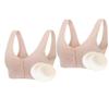 2pcs Front Closure Lingerie Bra With Breast Prosthesis Pockets Underwear Middle Women Daily Post Surgery Mastectomy Bra (Color : Skin, Size : S/Small) view 1
