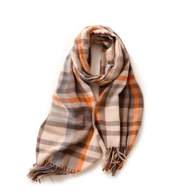 ruui New Thick Scarf Sweet and Warm Imitation Cashmere Scarf Plaid Shawl Neck Girl