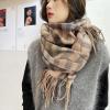 ruui New Thick Scarf Sweet and Warm Imitation Cashmere Scarf Plaid Shawl Neck Girl view 2