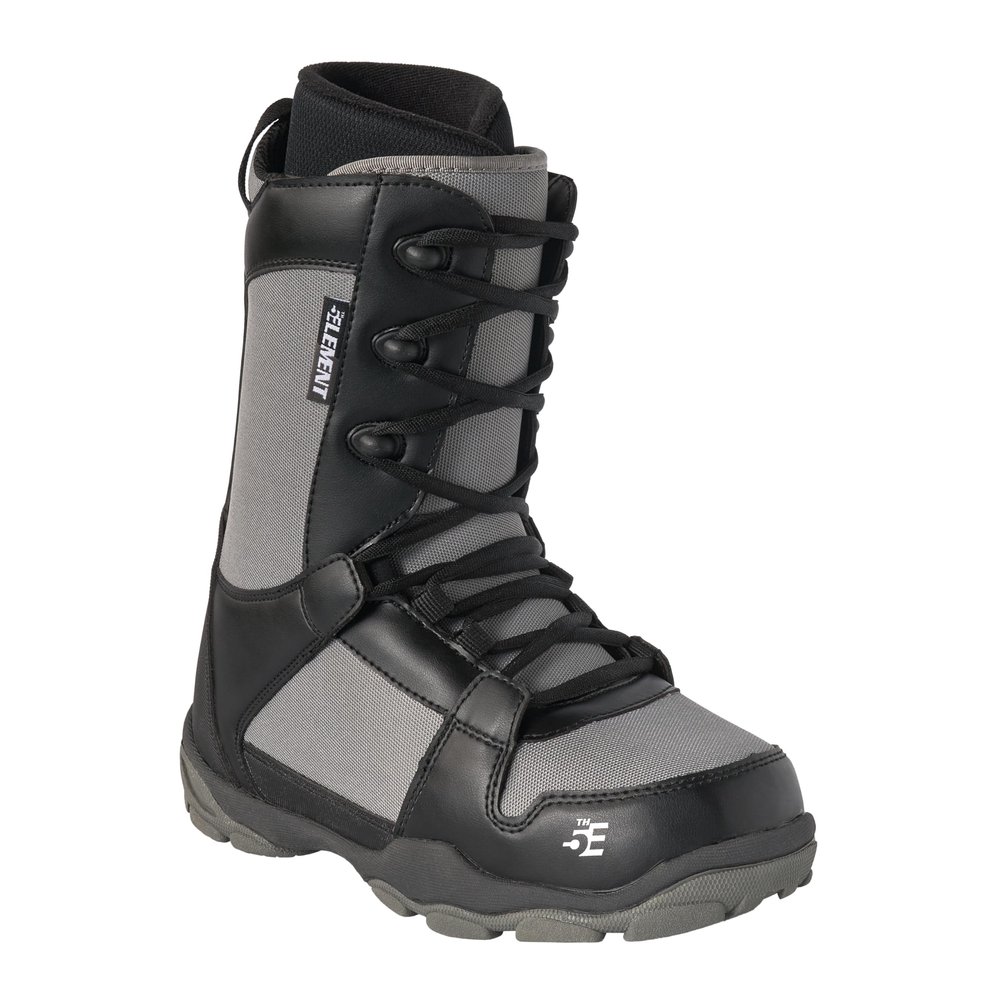 5th Element ST Lace and Dial Snowboard Boots for Men - Black Compatible with Strap Snowboard Bindings- Waterproof Liners -All Mountain Snowboarding Men Size (Gray 25, 6.0)
