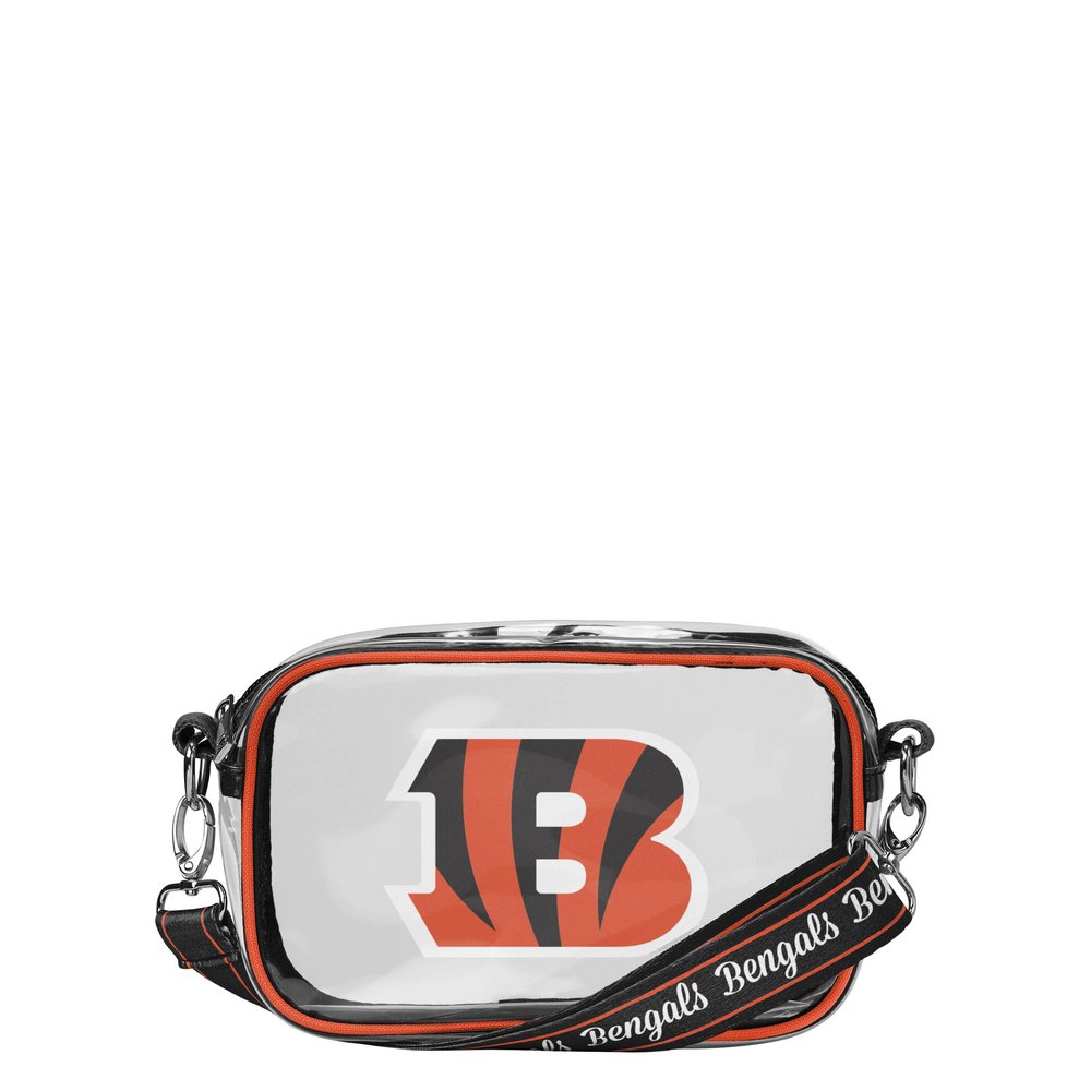FOCO Cincinnati Bengals NFL Team Stripe Clear Crossbody Bag