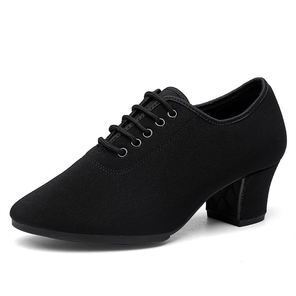 Ballroom Latin Dance Shoes, 2Inchs/5Cm Heel Salsa Tango Practice Shoes Closed Toe Rubber Sole Dancing Shoes,5cm full sole,8.5