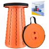 Boreeman Upgraded Folding Stool Lightweight Yet More Sturdy with Load Capacity 400lbs Portable Collapsible Stool for Camping Fishing Hiking BBQ (All Orange) view 1