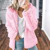 QWENTMTNTY Faux Fur Coat with Hood Teddy Coat for Women Womens Fall Clothes Work Clothes for Men Fleece Hoodie Women view 2
