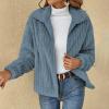 QWENTMTNTY Fuzzy Jackets for Women Zip Up Oversized Jackets Fall Pajamas for Women Sweater Blazer Women Flannel Hoodie Women view 3