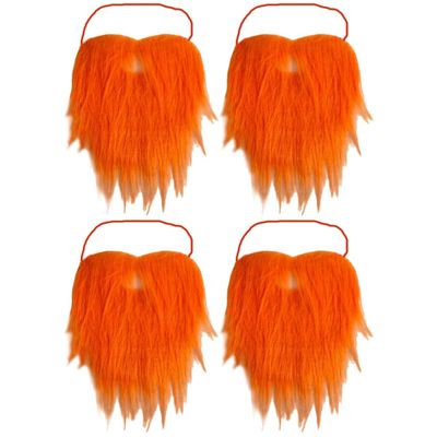 BESTOYARD 4 Pcs Prom Party Beard Halloween Props Beard Mask Fake Mustache Whisker Costume Mustache Colorful Decor Prom Suit for Men Mexican Costumes for Men Clothing Man Decorations Flannel Orange