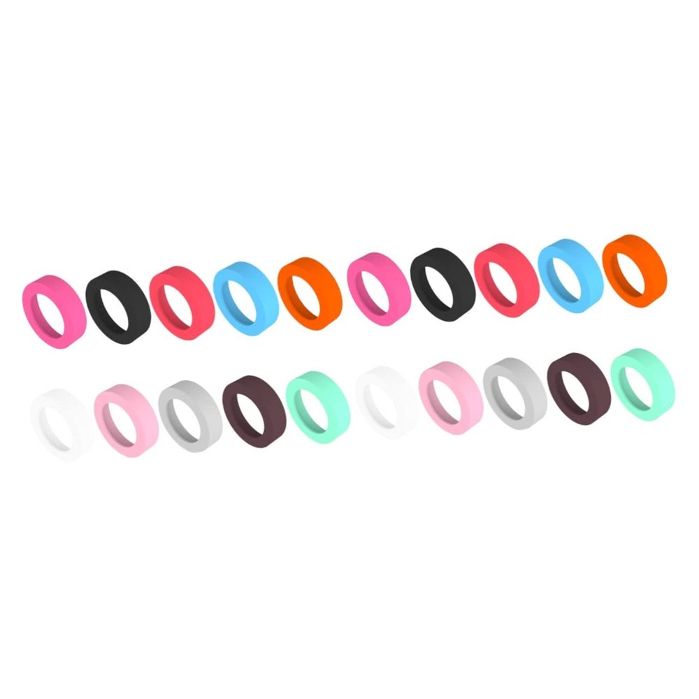 ABOOFAN 20pcs Silicone Round Protective Cover for Water Bottles Non- Bottom Sleeve for Hot Tea Cups Fits Mixed Colors for Home Office Use