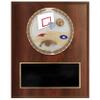 SHOP AWARDS AND GIFTS Customizable Dark Cherry Plaque Award Personalized Custom Engraved, 6 x 8 Inch, Basketball view 1