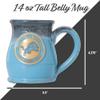 Greater Distance NFL Football Detroit Lions 14 oz Two-Tone Tall Belly Mug, Handmade Large Ceramic Coffee Mug With Team Logo for True Fans, Premium Deneen Pottery Made in USA view 4