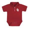 Little King NCAA Short Sleeve Poly-Tech Infant Polo Romper-Oklahoma-Crimson-2T view 2