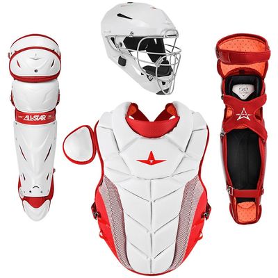 All Star PHX Paige Halstead Fastpitch Softball Catchers Set (Small) White/Scarlet