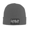 Kkaingg Please Be Patient I Have Autism Beanie Hat Women Winter Warm Hat Men Knit Slouchy Skull Cap Knitted Hat Deep Heather view 2