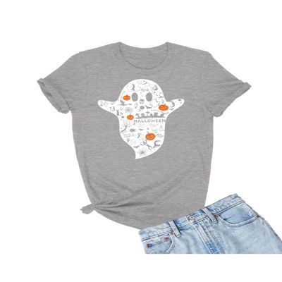5X-Large Oxford Mens Halloween Doodle Tatted Ghost Tattoo T-Shirt