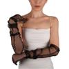 Bridal Wedding Gloves - Sheer Long Gloves for Women and Girls for Birthday Pageant Prom Costume Party | Elbow Length Tulle Gloves - Black view 2