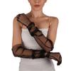 Bridal Wedding Gloves - Sheer Long Gloves for Women and Girls for Birthday Pageant Prom Costume Party | Elbow Length Tulle Gloves - Black view 3