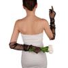 Bridal Wedding Gloves - Sheer Long Gloves for Women and Girls for Birthday Pageant Prom Costume Party | Elbow Length Tulle Gloves - Black view 4