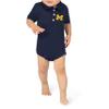 Little King NCAA Short Sleeve Poly-Tech Infant Polo Romper-Michigan-Navy-18 Months view 1