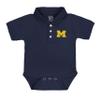 Little King NCAA Short Sleeve Poly-Tech Infant Polo Romper-Michigan-Navy-18 Months view 2