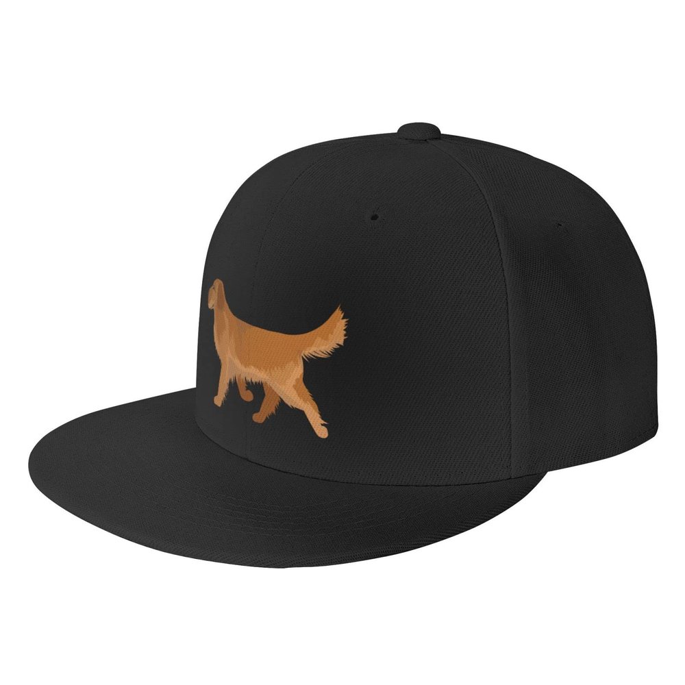 Cute Golden Retriever Baseball Hats for Men Adjustable Dad Hat Gift for Men/Women Flat Bill Visor Snapback Hat,Black