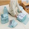 10 Pcs Travel Organizer Storage Bags Suitcase Packing Cubes Cases Portable Wardrobe Luggage Clothes Shoe Pouch Fold (Beige) view 2