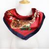 vabovin 35 Silk Scarfs for Women, Satin Head Scarf Neck Scarf Bandana Headband Square Headscarf for Hair Wrapping at Night (Floral Dark Red) view 2