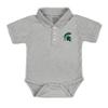Little King NCAA Short Sleeve Poly-Tech Infant Polo Romper-Michigan State-Oxford-6 Months view 2