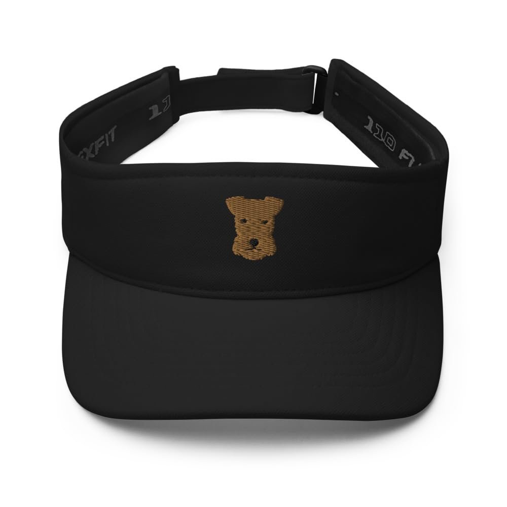 Lakeland Terrier Visor, Embroidered Unisex Visor hat, Lakeland Terrier Gifts, Dog mom dad hat. Black