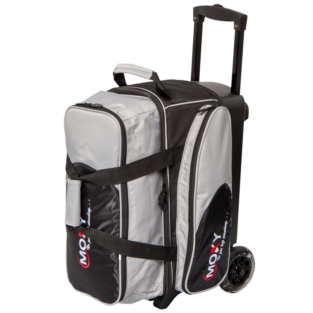 Moxy Blade Premium Double Roller Bowling Bag- Silver/Black