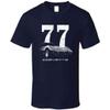 1977 Corvette Front Side View with Year and Model T Shirt L Navy view 1